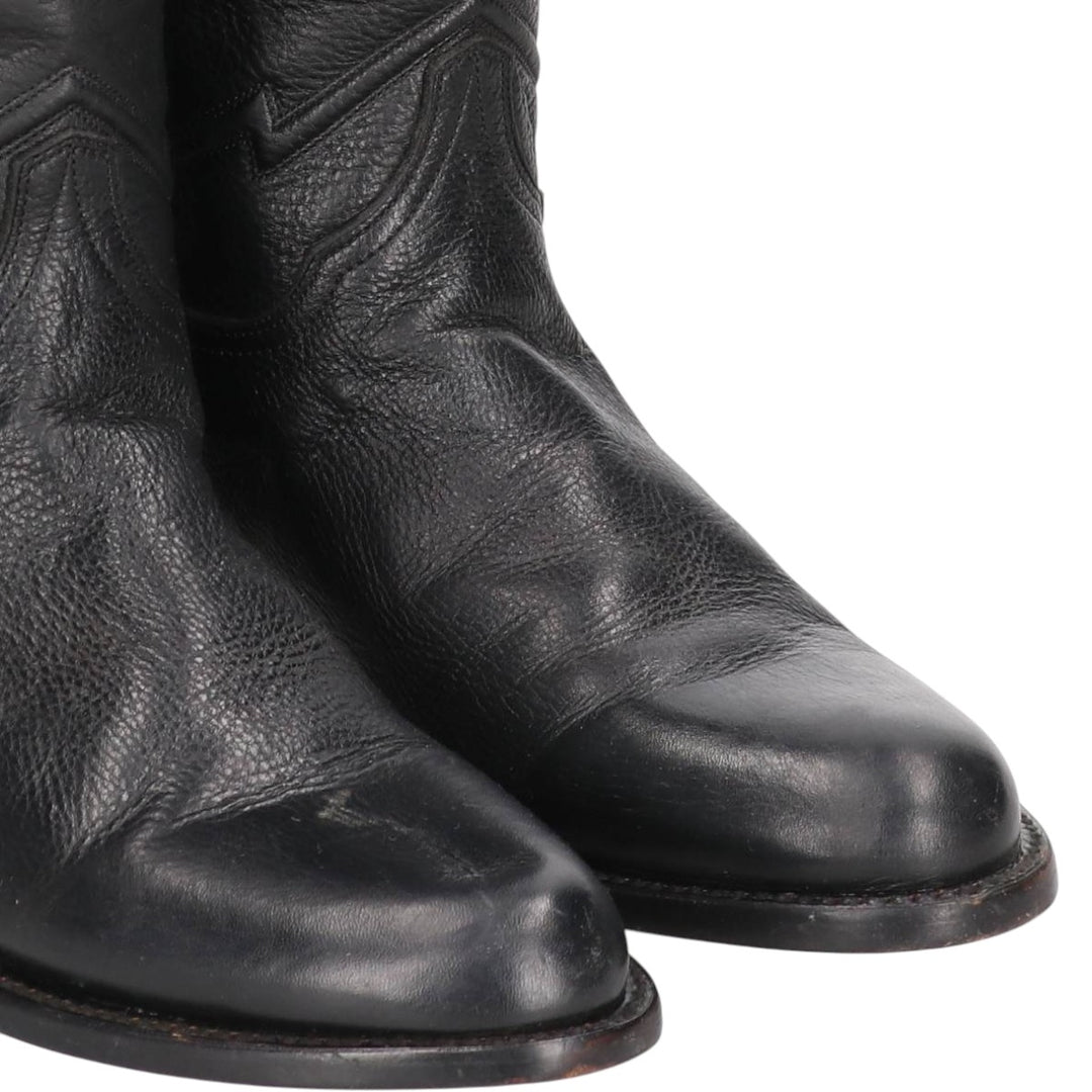 CUERO HAND MADE Western Boots, Size 9 1/2D Men's 27.0cm genuine leather black type Vintage Second Hand