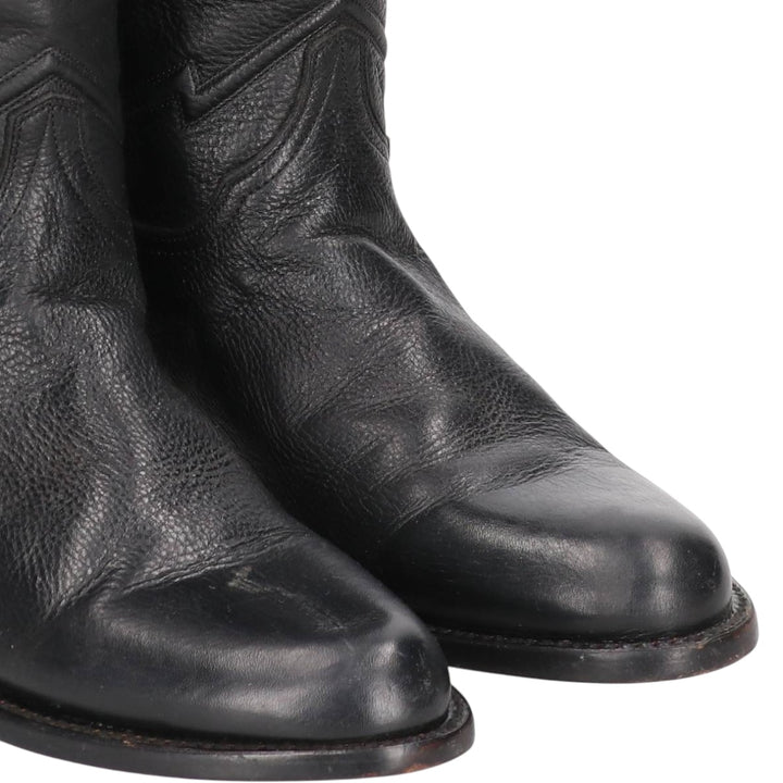 CUERO HAND MADE Western Boots, Size 9 1/2D Men's 27.0cm genuine leather black type Vintage Second Hand