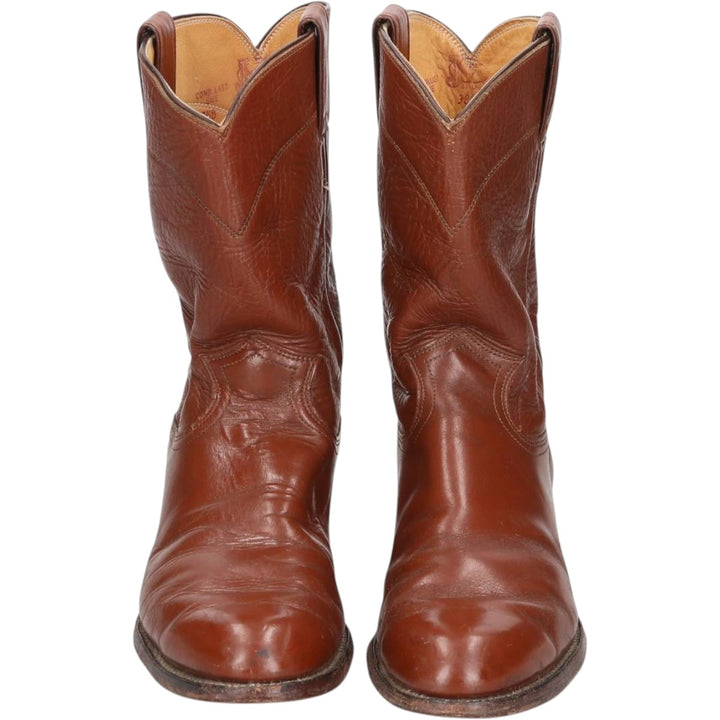 Justin 3802 Roper Boots, Made in USA, Size 8 1/2B Men's 25.5cm unclear red type reddish brown Vintage Second Hand