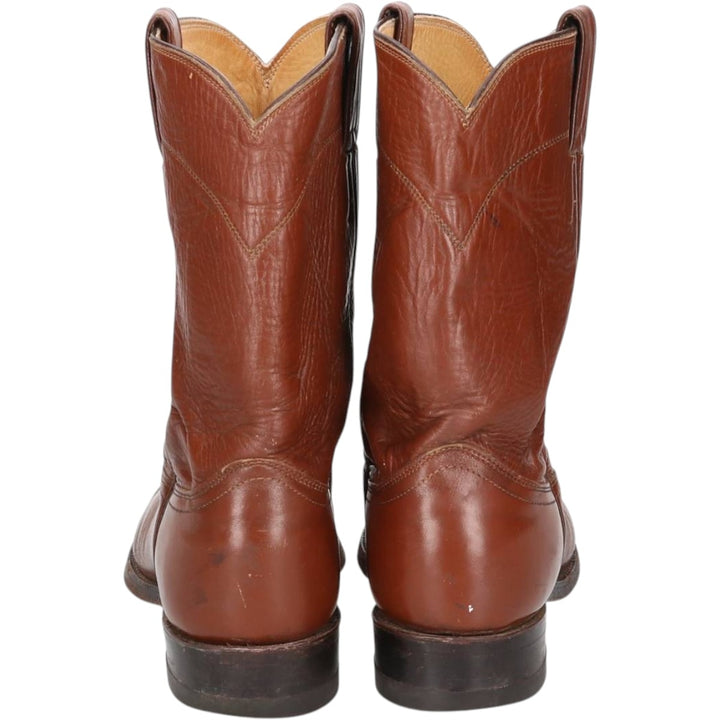 Justin 3802 Roper Boots, Made in USA, Size 8 1/2B Men's 25.5cm unclear red type reddish brown Vintage Second Hand