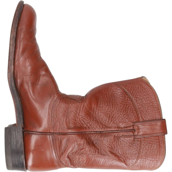 Justin 3802 Roper Boots, Made in USA, Size 8 1/2B Men's 25.5cm unclear red type reddish brown Vintage Second Hand