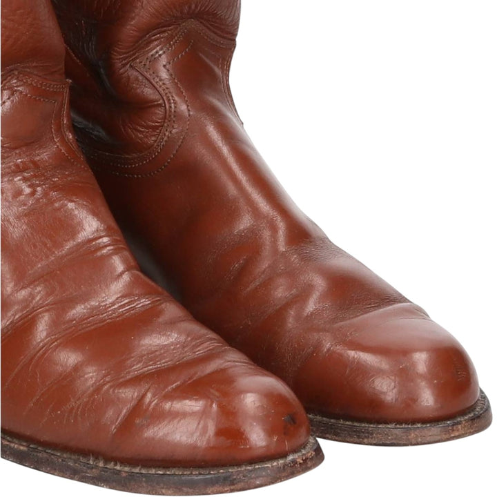 Justin 3802 Roper Boots, Made in USA, Size 8 1/2B Men's 25.5cm unclear red type reddish brown Vintage Second Hand