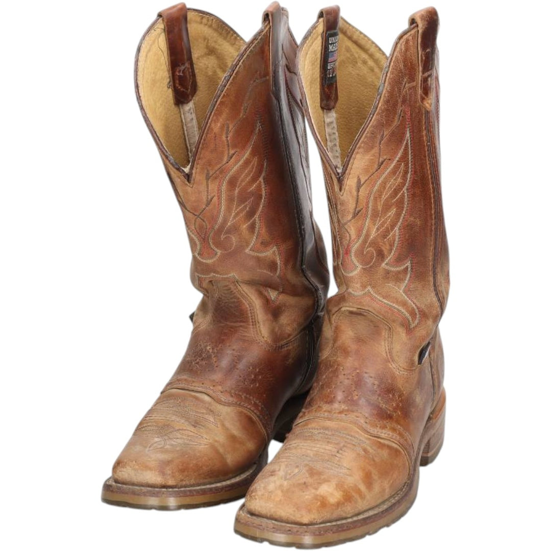 DOUBLE H Charity Western Boots, Made in USA, Size 7.5M Women's 24.5cm genuine leather brown type Vintage Second Hand