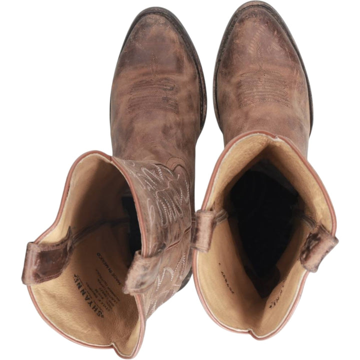 SHYANNE Western Boots 8 1/2-M Women's 25.5cm genuine leather brown type Vintage Second Hand