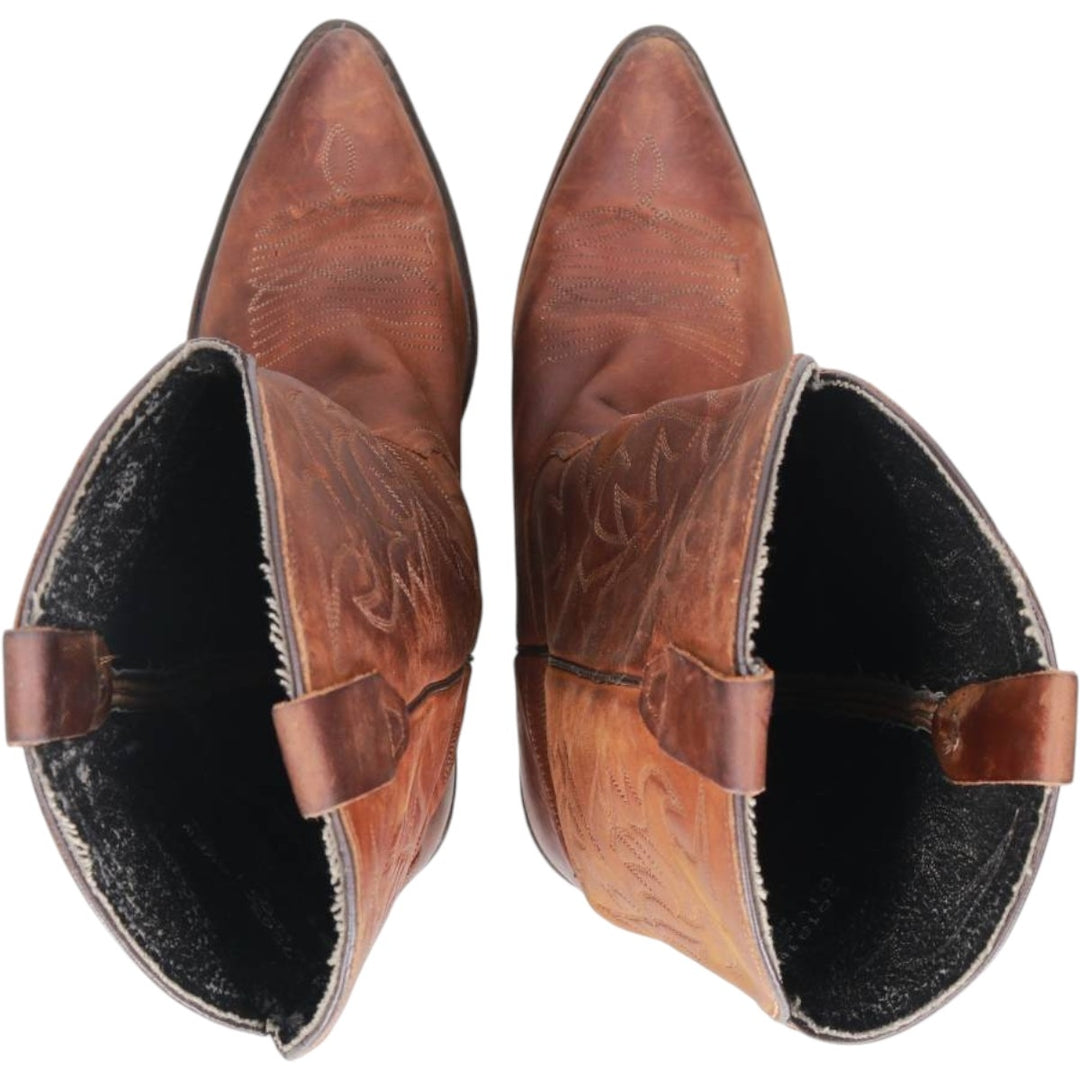 Dingo All-over print platform Western boots, size 8 1/2 EW Men's 26.5cm unclear brown type Vintage Second Hand