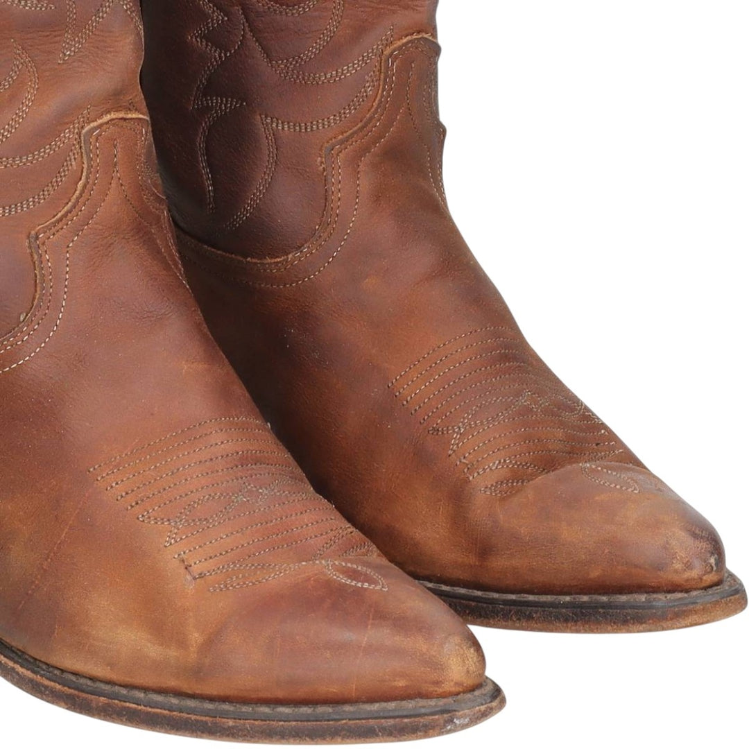 Dingo All-over print platform Western boots, size 8 1/2 EW Men's 26.5cm unclear brown type Vintage Second Hand
