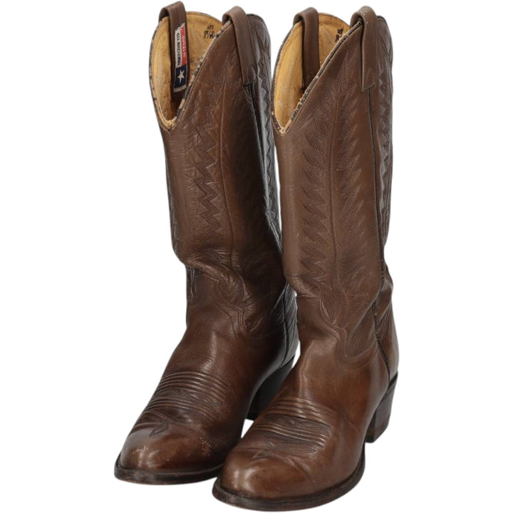 Dunbar BOOT COMPANY Embroidered Western Boots, Made in USA, Size 9 1/2D (Men's equivalent to 10.6"), Platform Sole /saa016136 Men's 27.0cm unclear brown type Vintage Second Hand