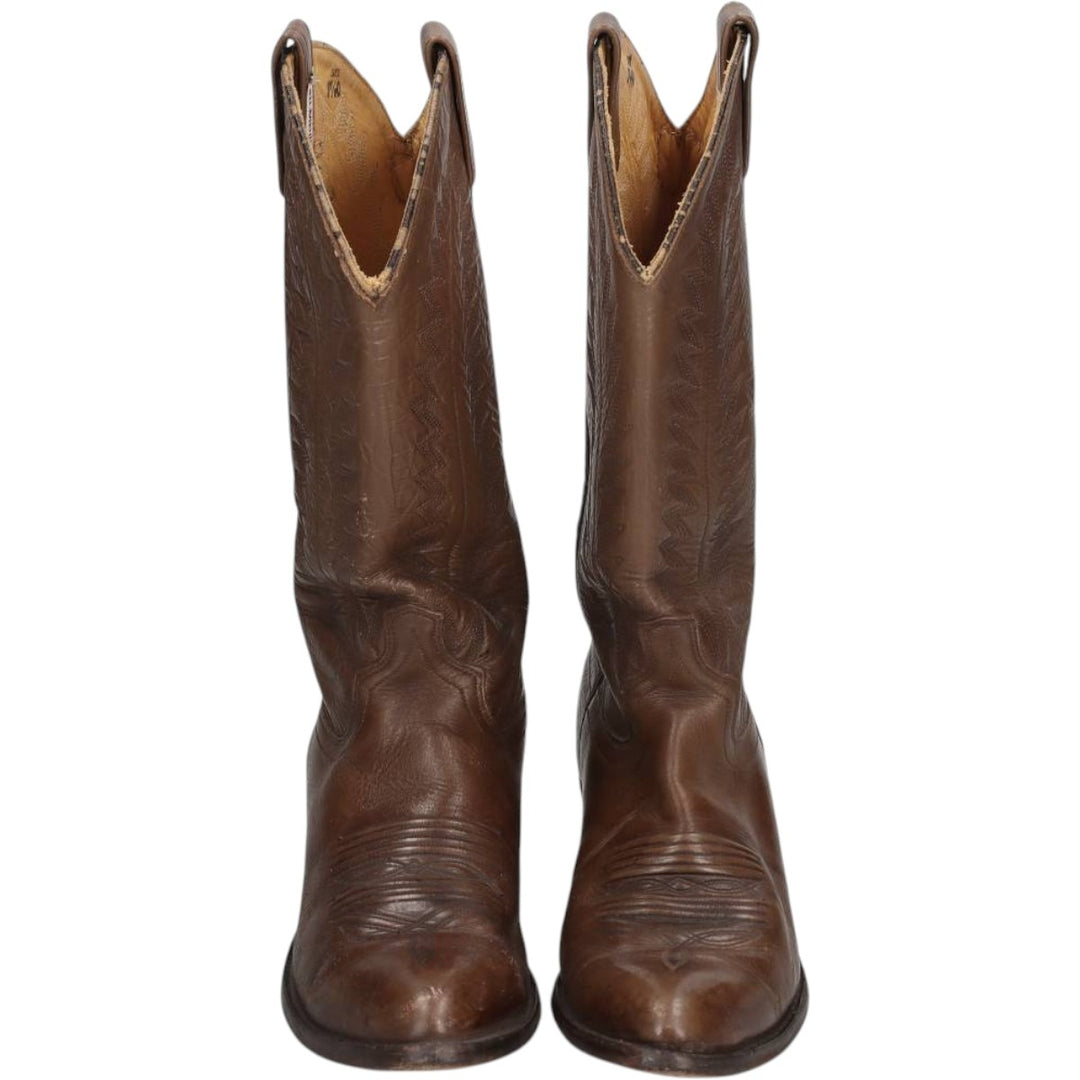 Dunbar BOOT COMPANY Embroidered Western Boots, Made in USA, Size 9 1/2D (Men's equivalent to 10.6"), Platform Sole /saa016136 Men's 27.0cm unclear brown type Vintage Second Hand