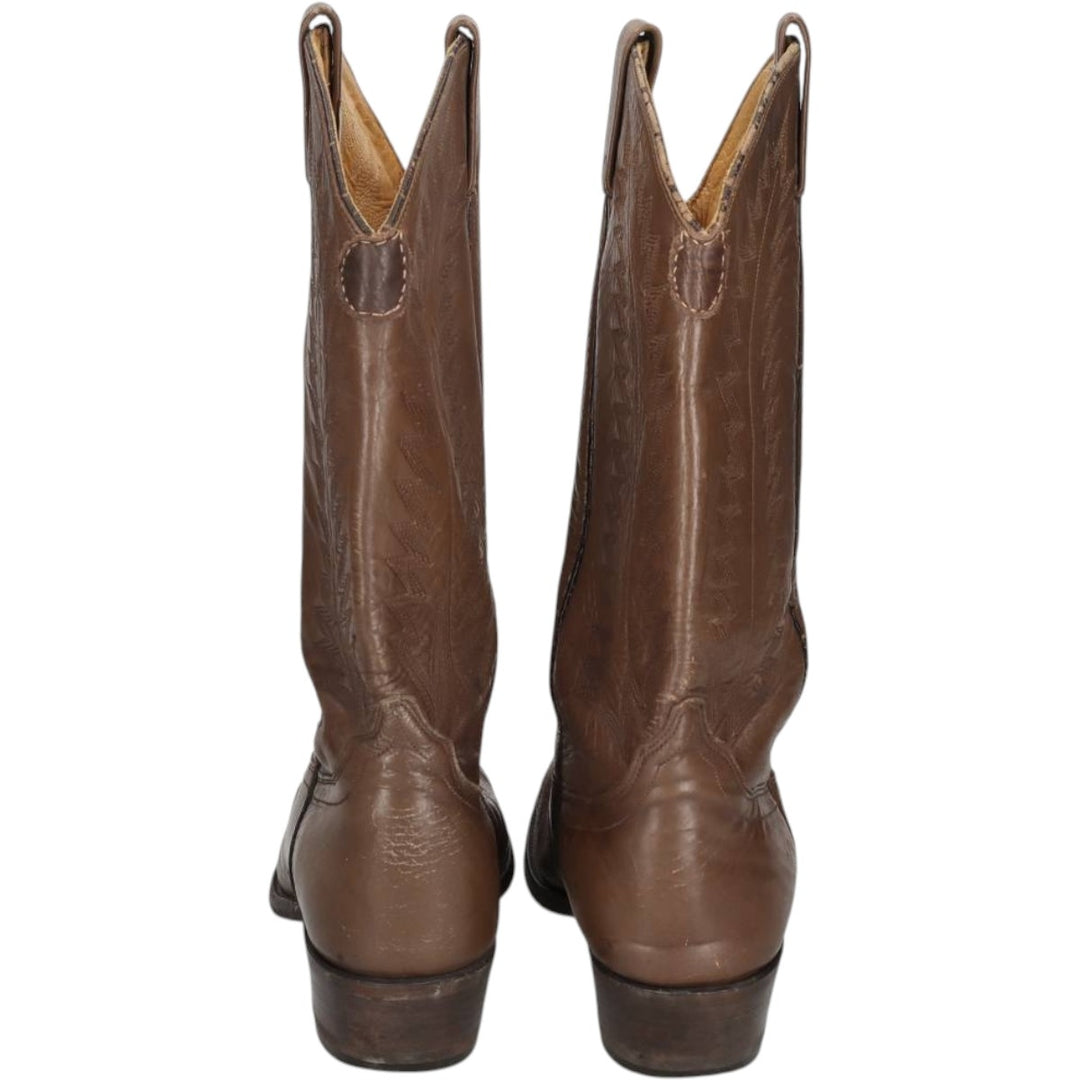 Dunbar BOOT COMPANY Embroidered Western Boots, Made in USA, Size 9 1/2D (Men's equivalent to 10.6"), Platform Sole /saa016136 Men's 27.0cm unclear brown type Vintage Second Hand