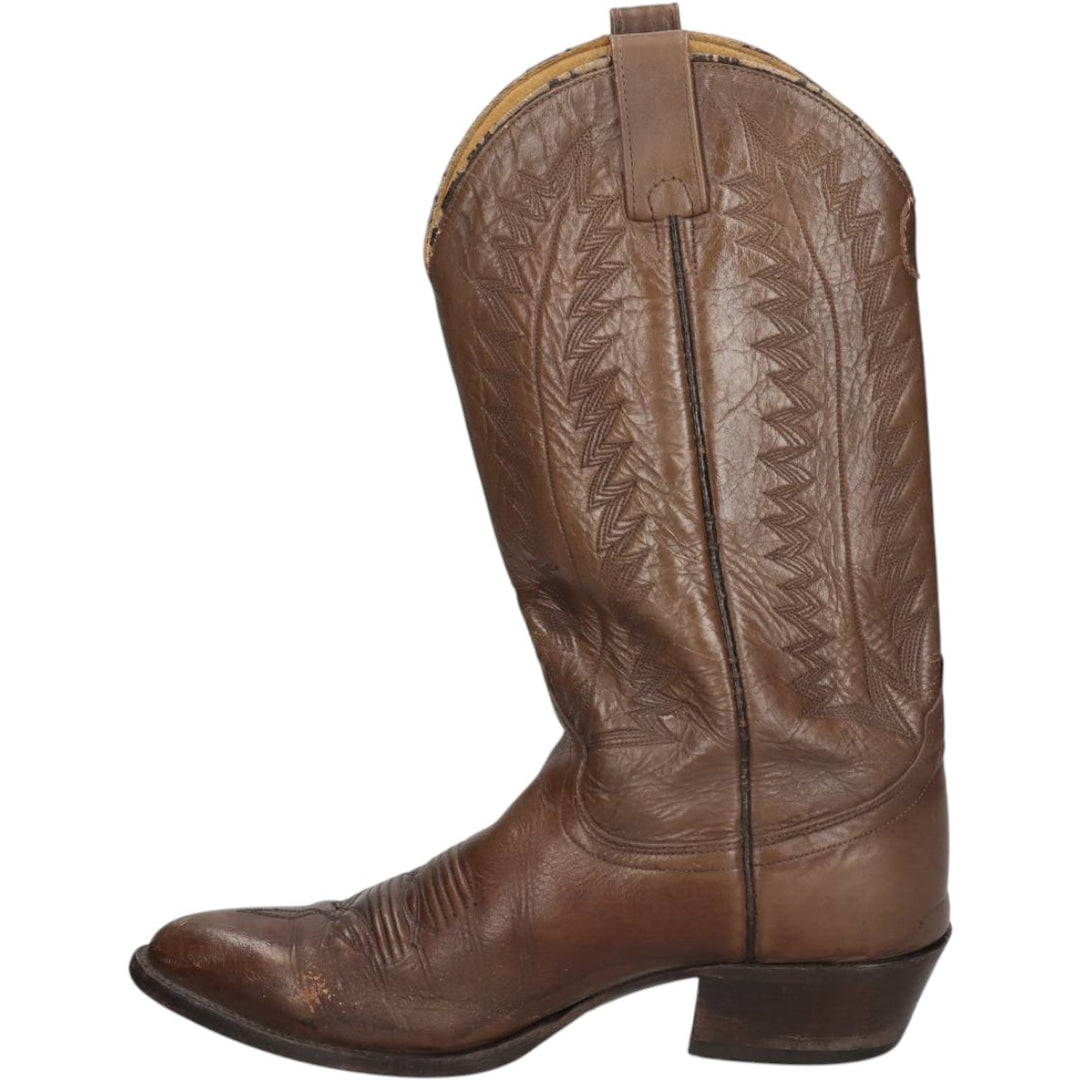 Dunbar BOOT COMPANY Embroidered Western Boots, Made in USA, Size 9 1/2D (Men's equivalent to 10.6"), Platform Sole /saa016136 Men's 27.0cm unclear brown type Vintage Second Hand