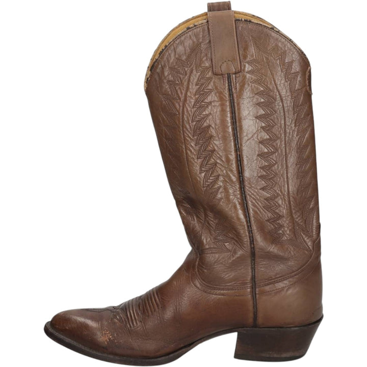 Dunbar BOOT COMPANY Embroidered Western Boots, Made in USA, Size 9 1/2D (Men's equivalent to 10.6"), Platform Sole /saa016136 Men's 27.0cm unclear brown type Vintage Second Hand