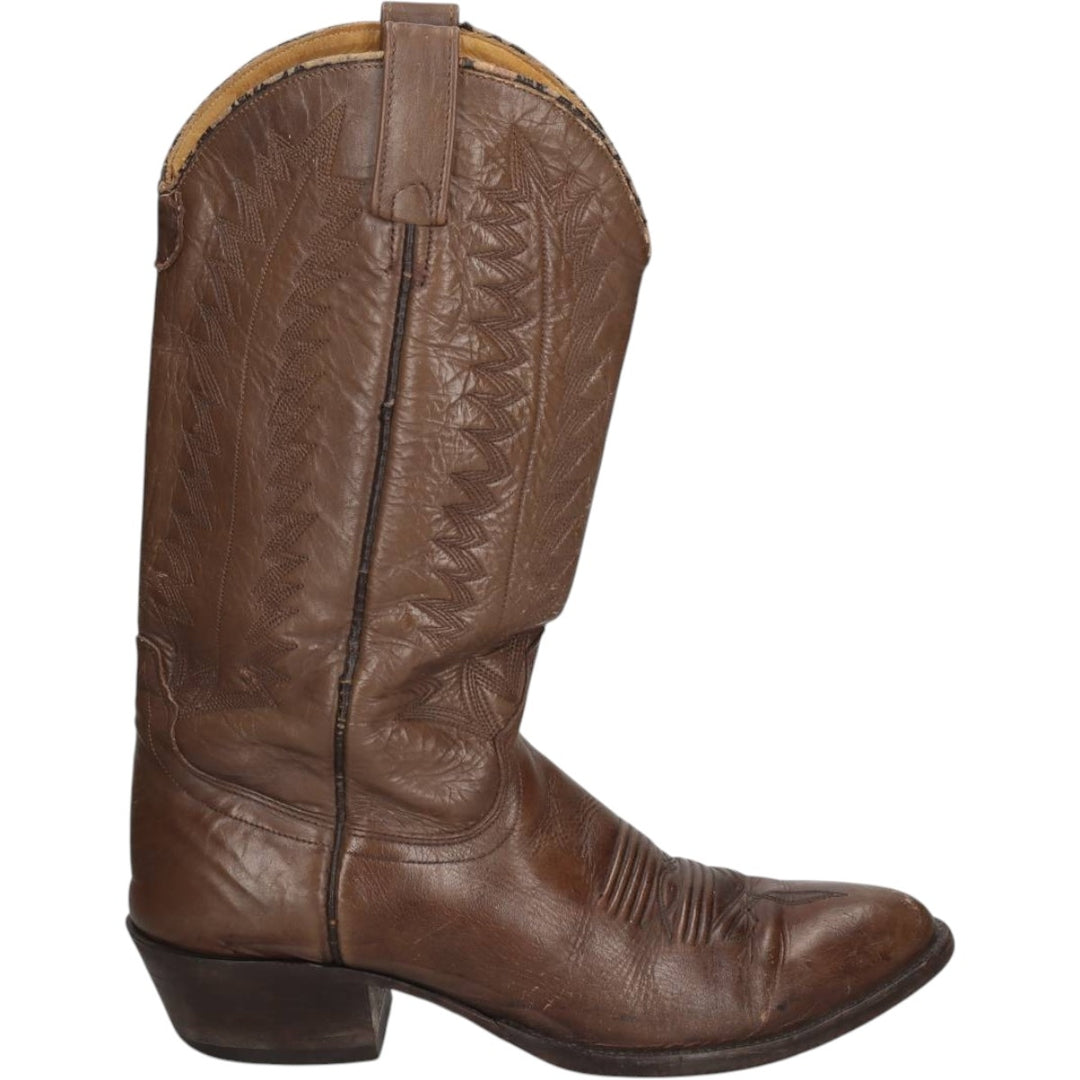 Dunbar BOOT COMPANY Embroidered Western Boots, Made in USA, Size 9 1/2D (Men's equivalent to 10.6"), Platform Sole /saa016136 Men's 27.0cm unclear brown type Vintage Second Hand