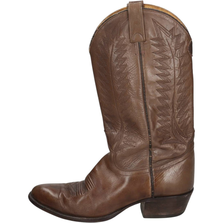 Dunbar BOOT COMPANY Embroidered Western Boots, Made in USA, Size 9 1/2D (Men's equivalent to 10.6"), Platform Sole /saa016136 Men's 27.0cm unclear brown type Vintage Second Hand