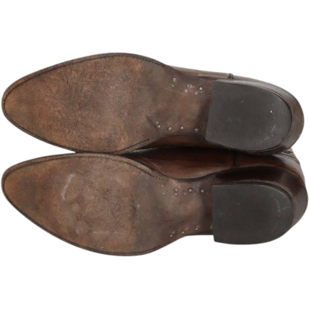 Dunbar BOOT COMPANY Embroidered Western Boots, Made in USA, Size 9 1/2D (Men's equivalent to 10.6"), Platform Sole /saa016136 Men's 27.0cm unclear brown type Vintage Second Hand