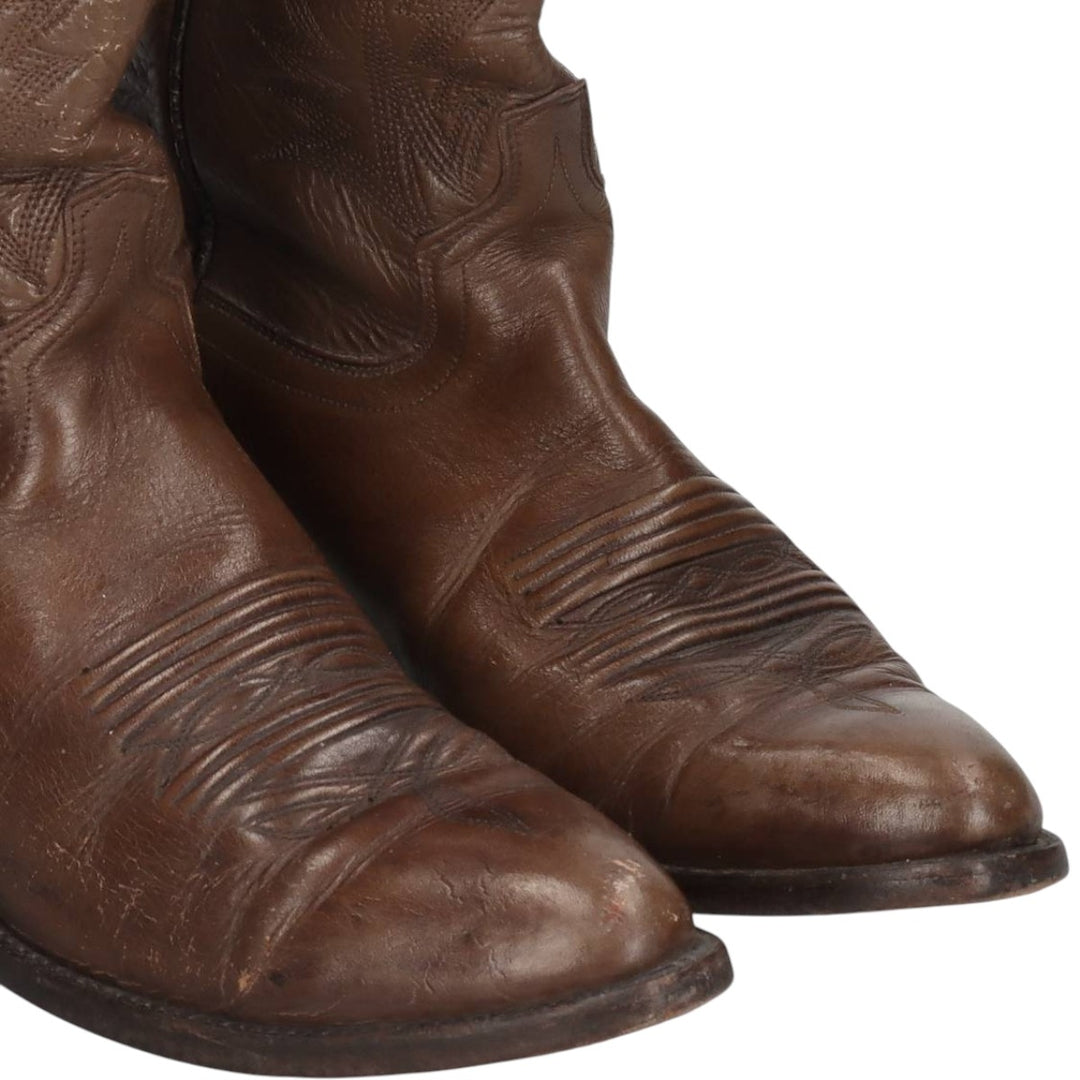 Dunbar BOOT COMPANY Embroidered Western Boots, Made in USA, Size 9 1/2D (Men's equivalent to 10.6"), Platform Sole /saa016136 Men's 27.0cm unclear brown type Vintage Second Hand