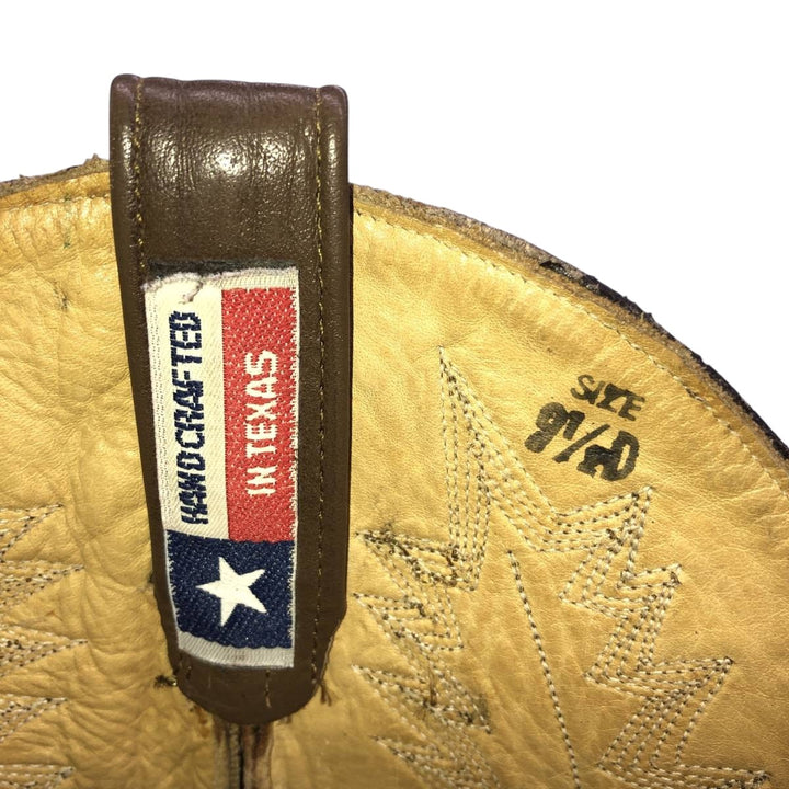 Dunbar BOOT COMPANY Embroidered Western Boots, Made in USA, Size 9 1/2D (Men's equivalent to 10.6"), Platform Sole /saa016136 Men's 27.0cm unclear brown type Vintage Second Hand