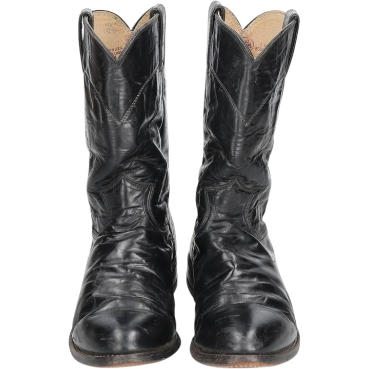 Justin 3133 Western Boots, Made in USA, Size 8 D Men's 26.0cm unclear black type Vintage Second Hand
