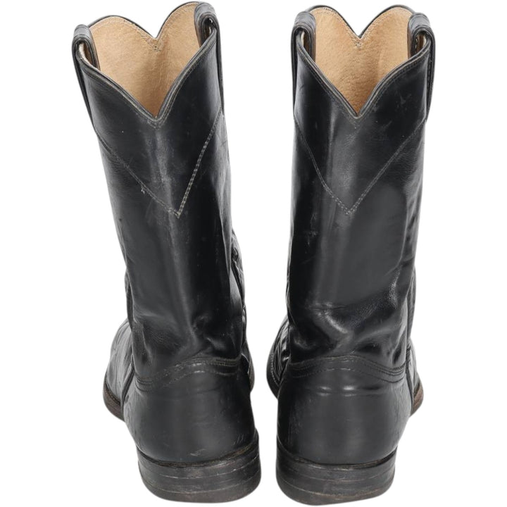 Justin 3133 Western Boots, Made in USA, Size 8 D Men's 26.0cm unclear black type Vintage Second Hand