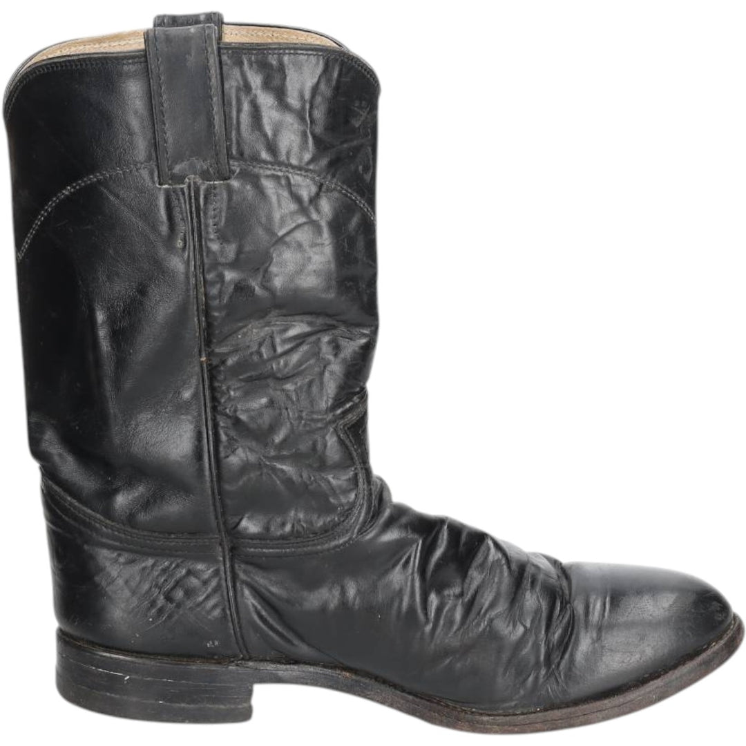 Justin 3133 Western Boots, Made in USA, Size 8 D Men's 26.0cm unclear black type Vintage Second Hand