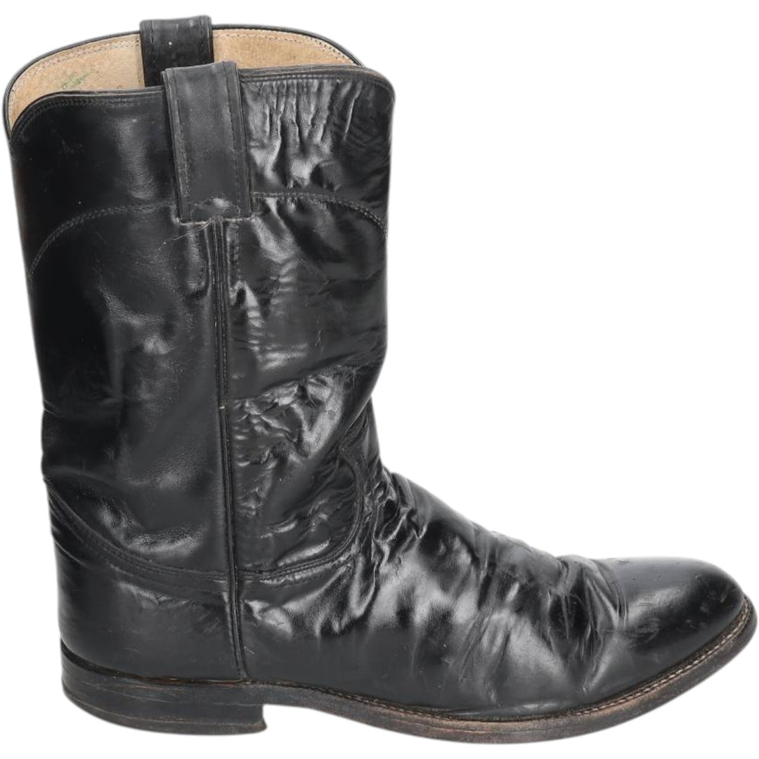 Justin 3133 Western Boots, Made in USA, Size 8 D Men's 26.0cm unclear black type Vintage Second Hand