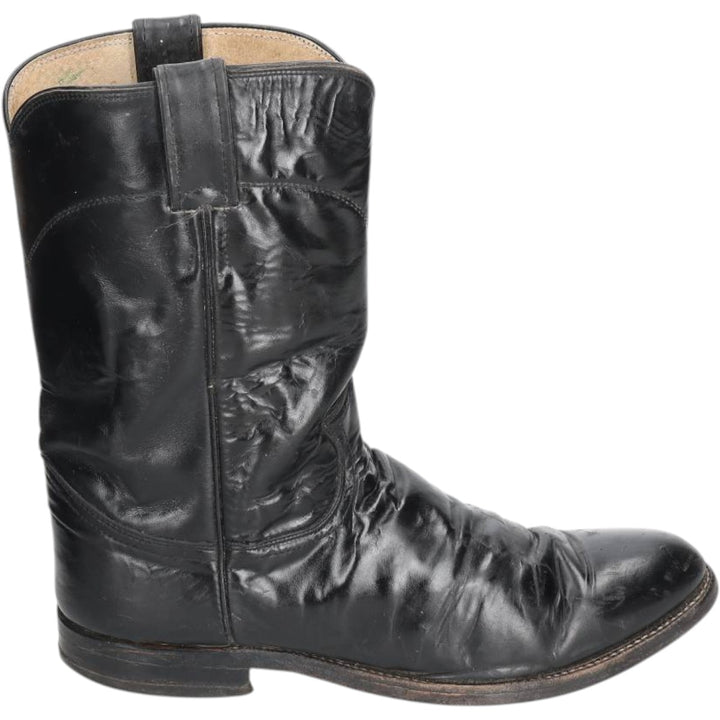 Justin 3133 Western Boots, Made in USA, Size 8 D Men's 26.0cm unclear black type Vintage Second Hand