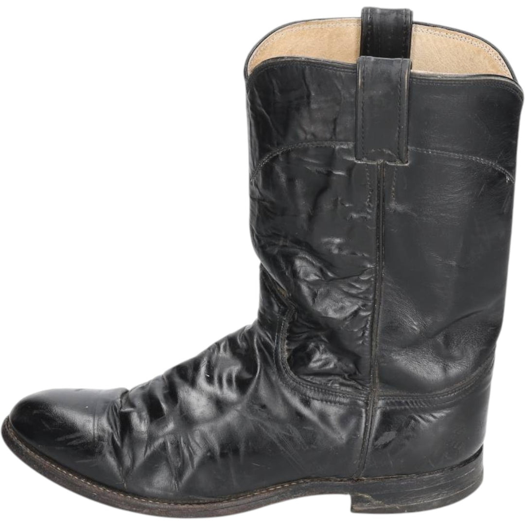 Justin 3133 Western Boots, Made in USA, Size 8 D Men's 26.0cm unclear black type Vintage Second Hand