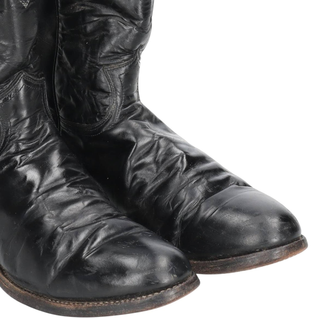 Justin 3133 Western Boots, Made in USA, Size 8 D Men's 26.0cm unclear black type Vintage Second Hand