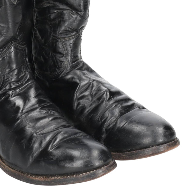 Justin 3133 Western Boots, Made in USA, Size 8 D Men's 26.0cm unclear black type Vintage Second Hand