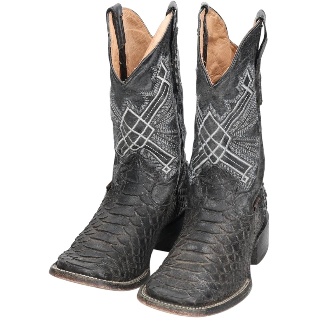 ALFA Square Toe Western Boots 26.0 Men's 26.0cm unclear black type Vintage Second Hand