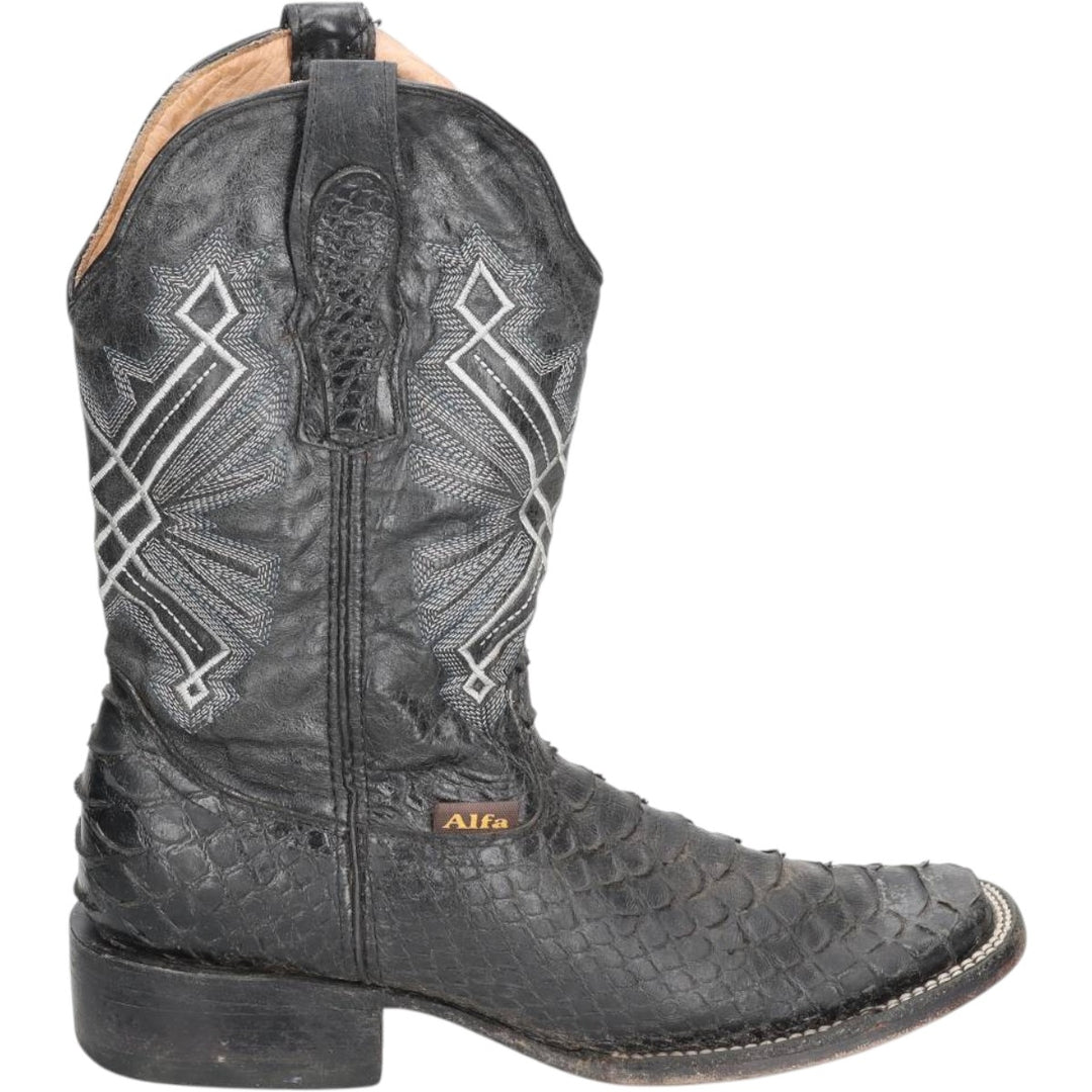 ALFA Square Toe Western Boots 26.0 Men's 26.0cm unclear black type Vintage Second Hand