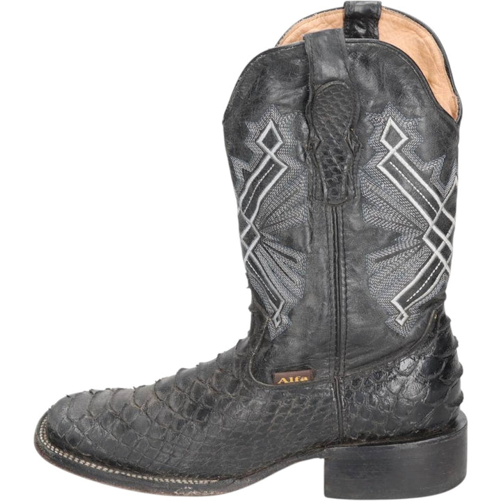 ALFA Square Toe Western Boots 26.0 Men's 26.0cm unclear black type Vintage Second Hand