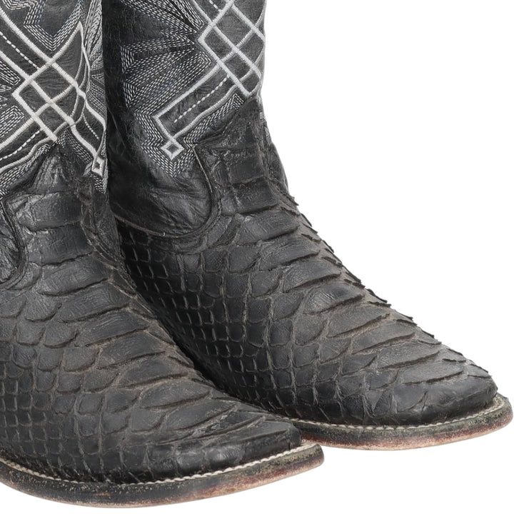 ALFA Square Toe Western Boots 26.0 Men's 26.0cm unclear black type Vintage Second Hand