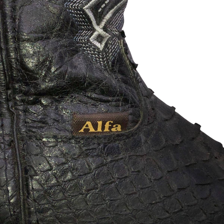 ALFA Square Toe Western Boots 26.0 Men's 26.0cm unclear black type Vintage Second Hand