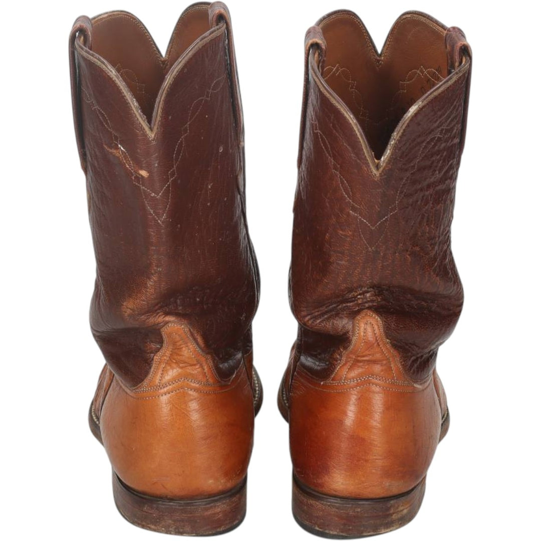 1980s Lucchese Two-Tone Western Boots, Made in USA, Size 10 D (Men's equivalent to 10.6"), Vintage /saa016142 Men's 27.0cm unclear brown type Vintage Second Hand