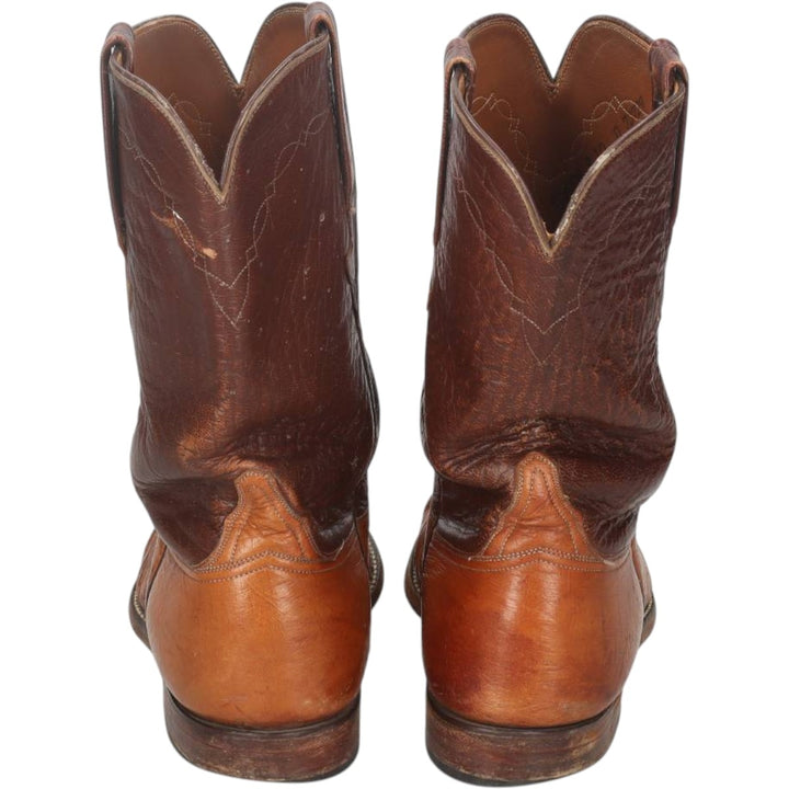 1980s Lucchese Two-Tone Western Boots, Made in USA, Size 10 D (Men's equivalent to 10.6"), Vintage /saa016142 Men's 27.0cm unclear brown type Vintage Second Hand