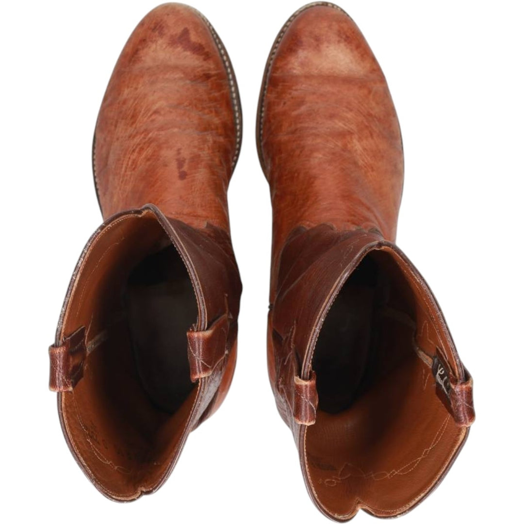 1980s Lucchese Two-Tone Western Boots, Made in USA, Size 10 D (Men's equivalent to 10.6"), Vintage /saa016142 Men's 27.0cm unclear brown type Vintage Second Hand