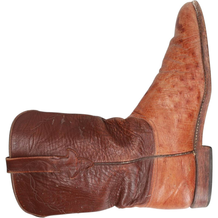 1980s Lucchese Two-Tone Western Boots, Made in USA, Size 10 D (Men's equivalent to 10.6"), Vintage /saa016142 Men's 27.0cm unclear brown type Vintage Second Hand