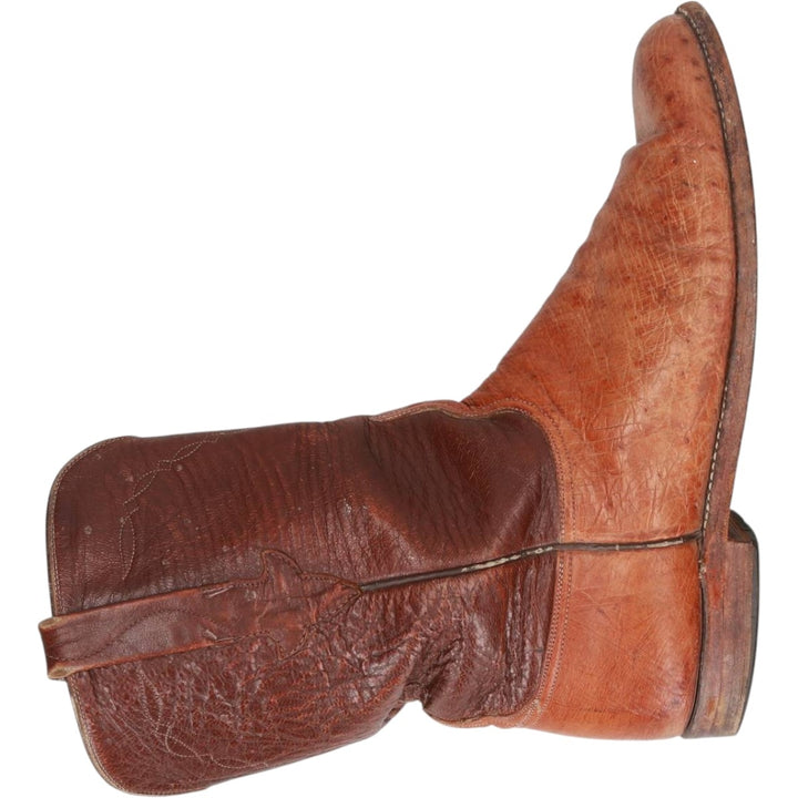 1980s Lucchese Two-Tone Western Boots, Made in USA, Size 10 D (Men's equivalent to 10.6"), Vintage /saa016142 Men's 27.0cm unclear brown type Vintage Second Hand