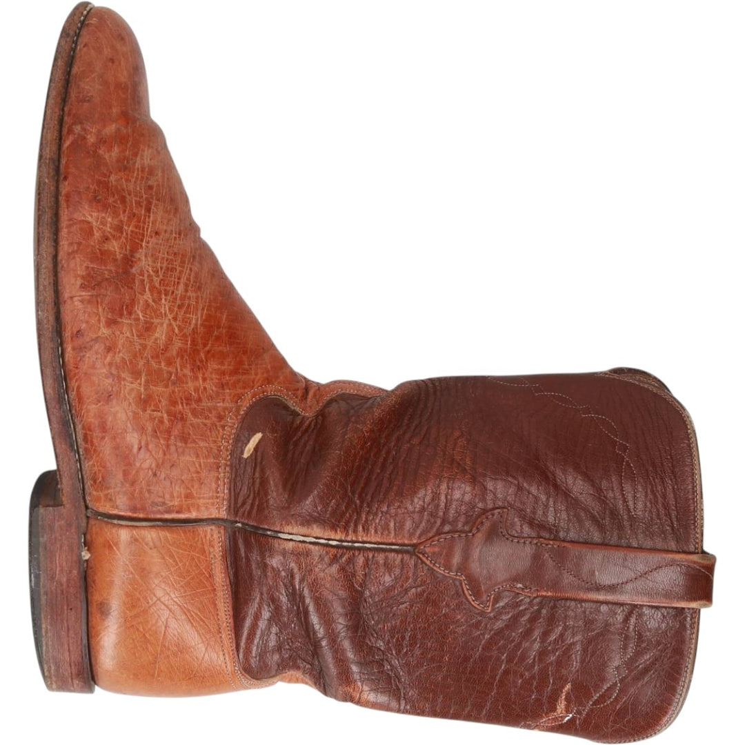 1980s Lucchese Two-Tone Western Boots, Made in USA, Size 10 D (Men's equivalent to 10.6"), Vintage /saa016142 Men's 27.0cm unclear brown type Vintage Second Hand