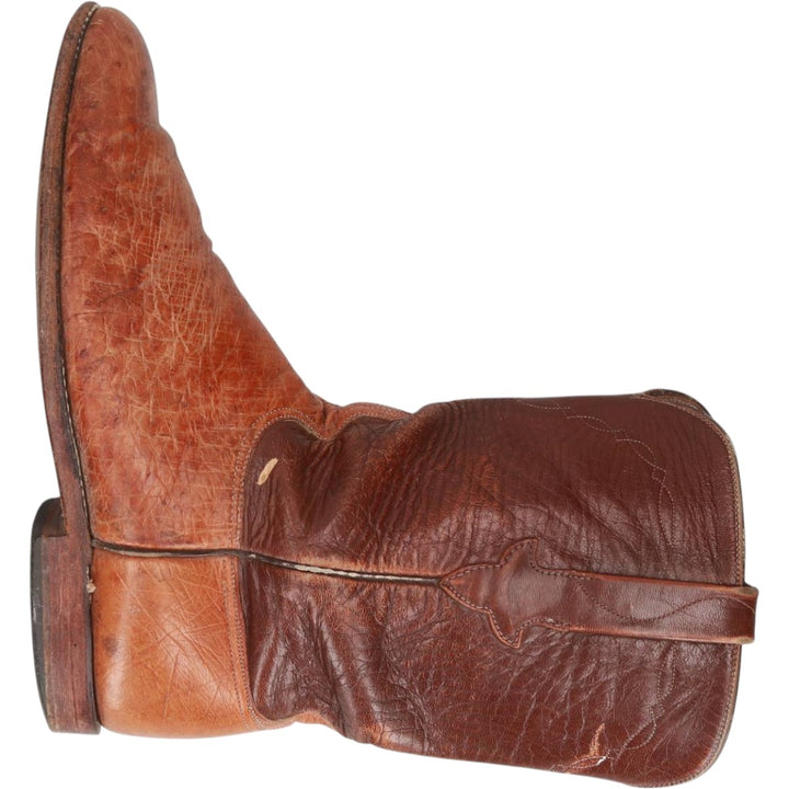 1980s Lucchese Two-Tone Western Boots, Made in USA, Size 10 D (Men's equivalent to 10.6"), Vintage /saa016142 Men's 27.0cm unclear brown type Vintage Second Hand