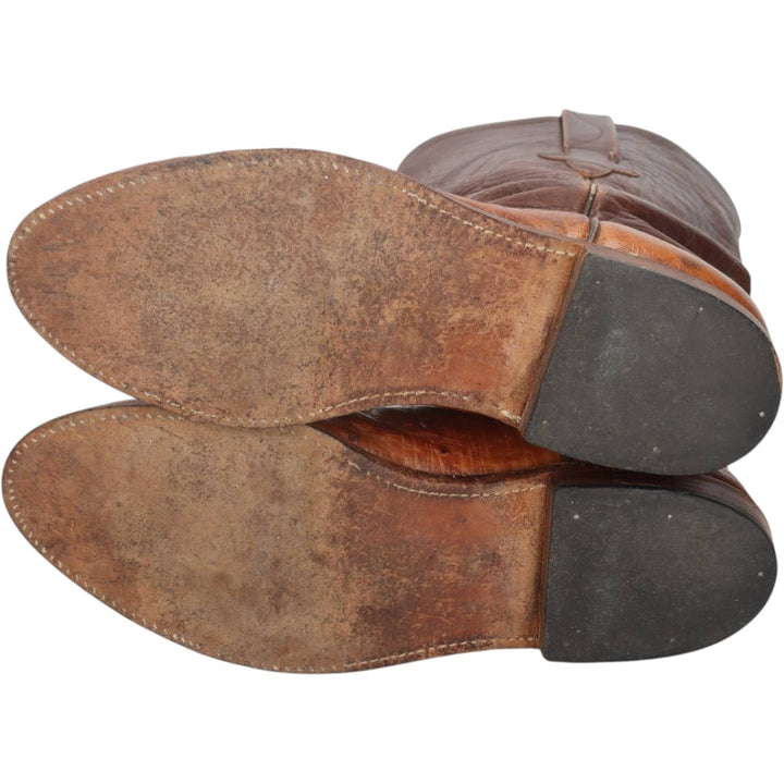 1980s Lucchese Two-Tone Western Boots, Made in USA, Size 10 D (Men's equivalent to 10.6"), Vintage /saa016142 Men's 27.0cm unclear brown type Vintage Second Hand