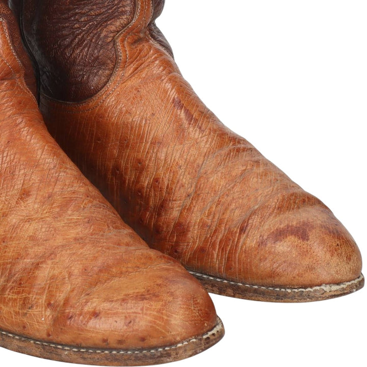 1980s Lucchese Two-Tone Western Boots, Made in USA, Size 10 D (Men's equivalent to 10.6"), Vintage /saa016142 Men's 27.0cm unclear brown type Vintage Second Hand