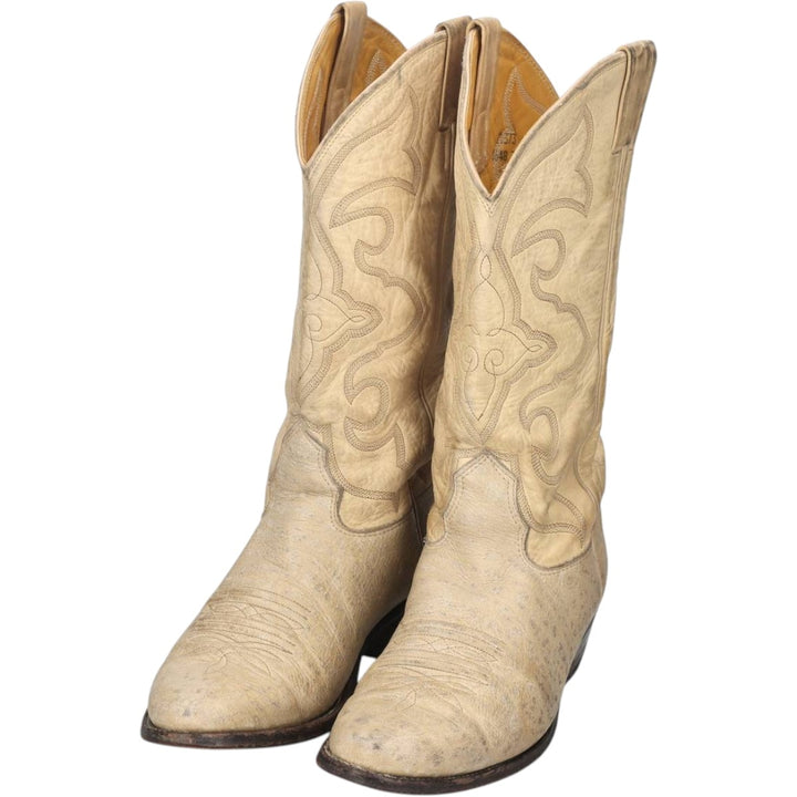 Nocona Boots platform Western boots, made in the USA, size 8 1/2 D Men's 25.0cm unclear pale white type Vintage Second Hand