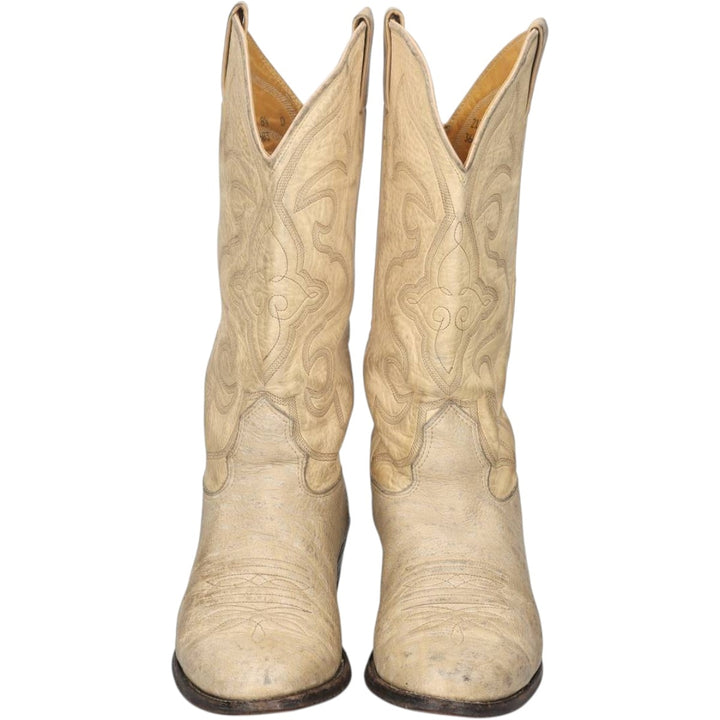 Nocona Boots platform Western boots, made in the USA, size 8 1/2 D Men's 25.0cm unclear pale white type Vintage Second Hand