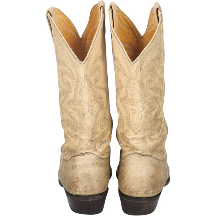 Nocona Boots platform Western boots, made in the USA, size 8 1/2 D Men's 25.0cm unclear pale white type Vintage Second Hand