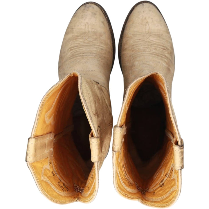Nocona Boots platform Western boots, made in the USA, size 8 1/2 D Men's 25.0cm unclear pale white type Vintage Second Hand