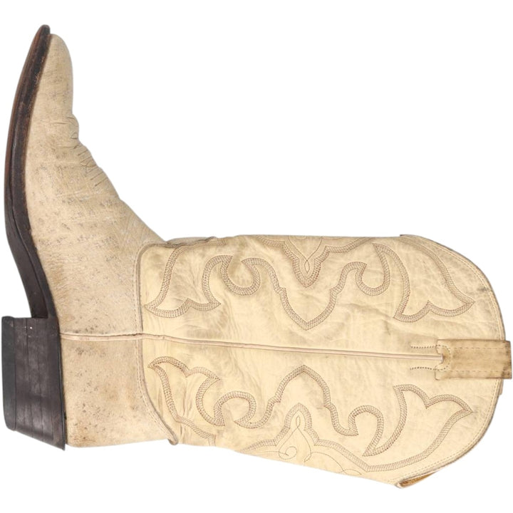 Nocona Boots platform Western boots, made in the USA, size 8 1/2 D Men's 25.0cm unclear pale white type Vintage Second Hand