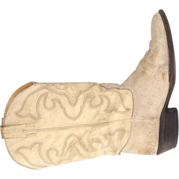 Nocona Boots platform Western boots, made in the USA, size 8 1/2 D Men's 25.0cm unclear pale white type Vintage Second Hand