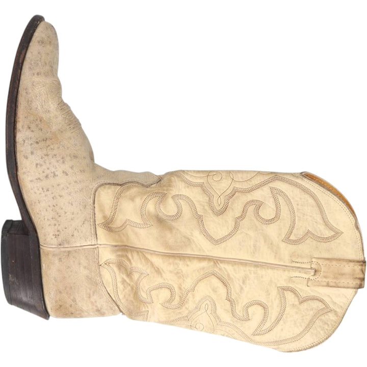 Nocona Boots platform Western boots, made in the USA, size 8 1/2 D Men's 25.0cm unclear pale white type Vintage Second Hand