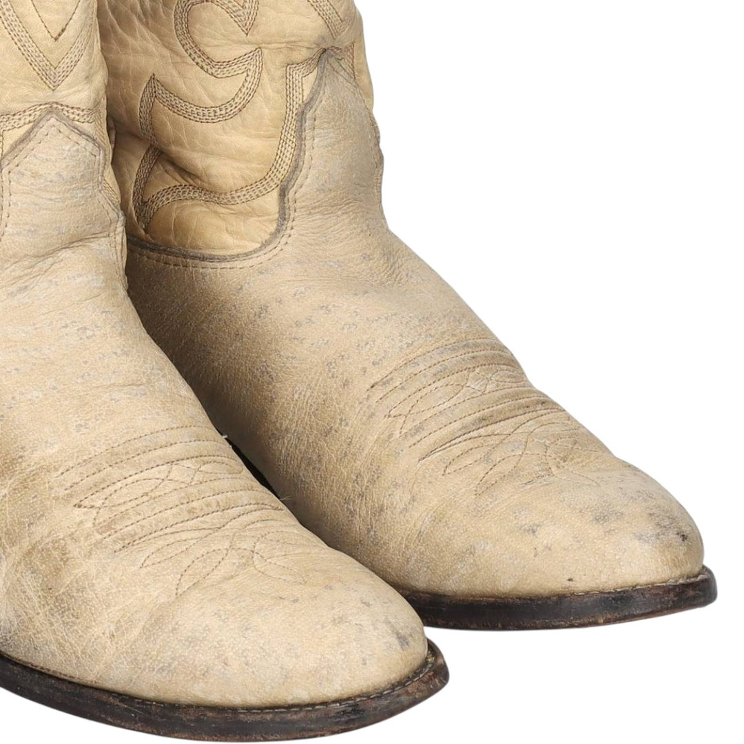 Nocona Boots platform Western boots, made in the USA, size 8 1/2 D Men's 25.0cm unclear pale white type Vintage Second Hand